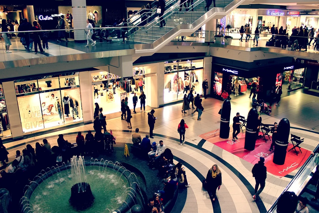 mall, shop, nature, establishment, mountain, people, man, woman, shopping, building, structure